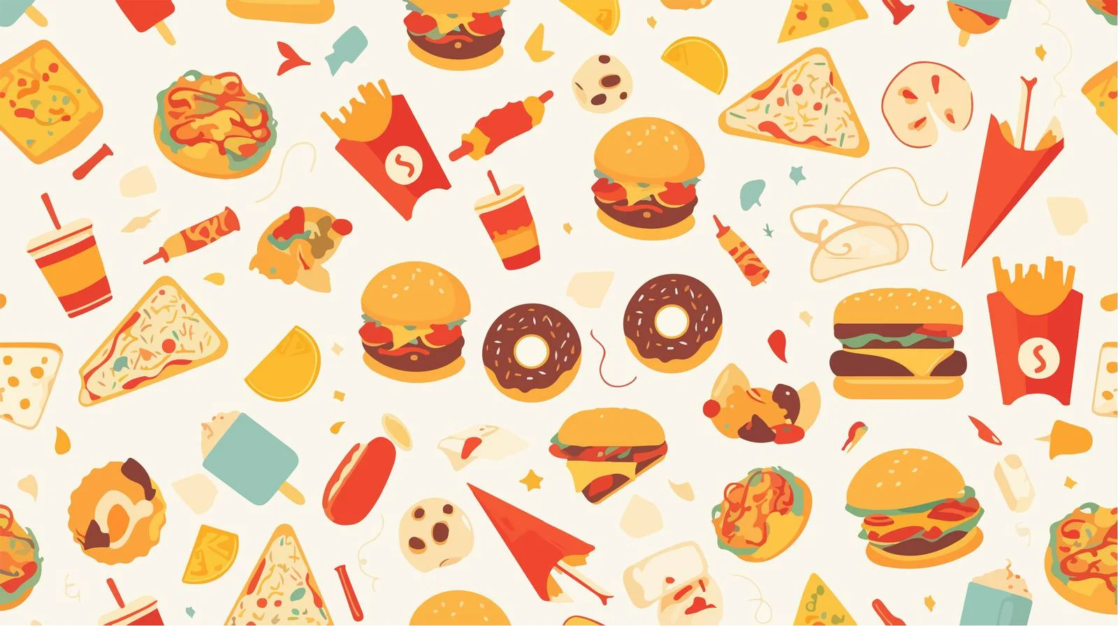 Urban Fast Food Theme Seamless Pattern — free download from Dotvec
