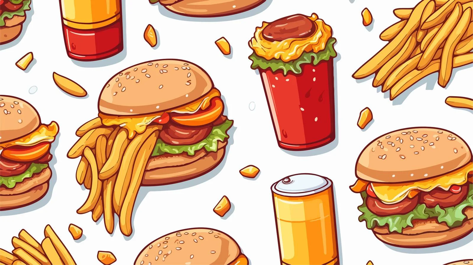 Fast Food Pattern — free download from Dotvec