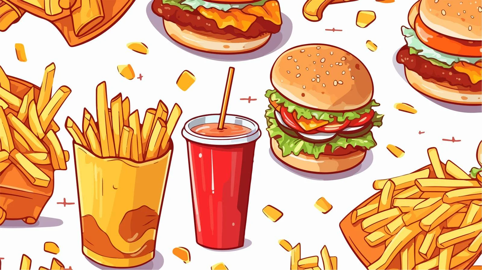 Fast Food Seamless Pattern — free download from Dotvec