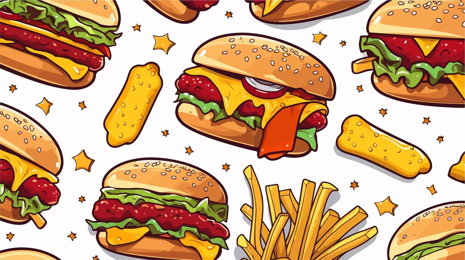 Fast Food Seamless Pattern — free download from Dotvec
