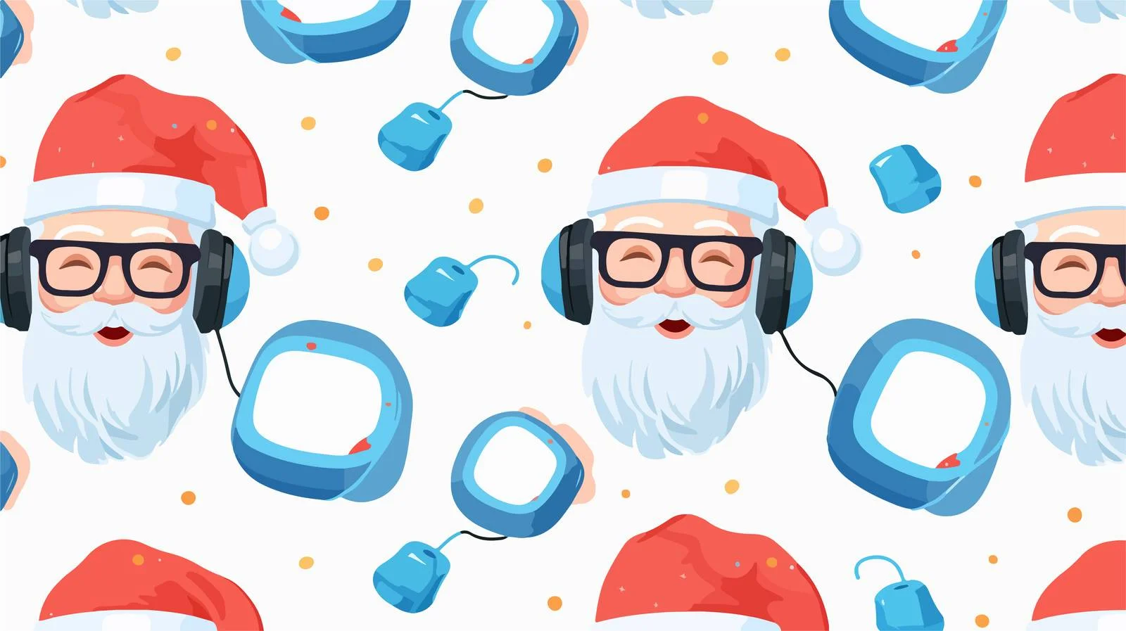 Santa Claus Glasses Seamless Pattern — free download from Dotvec