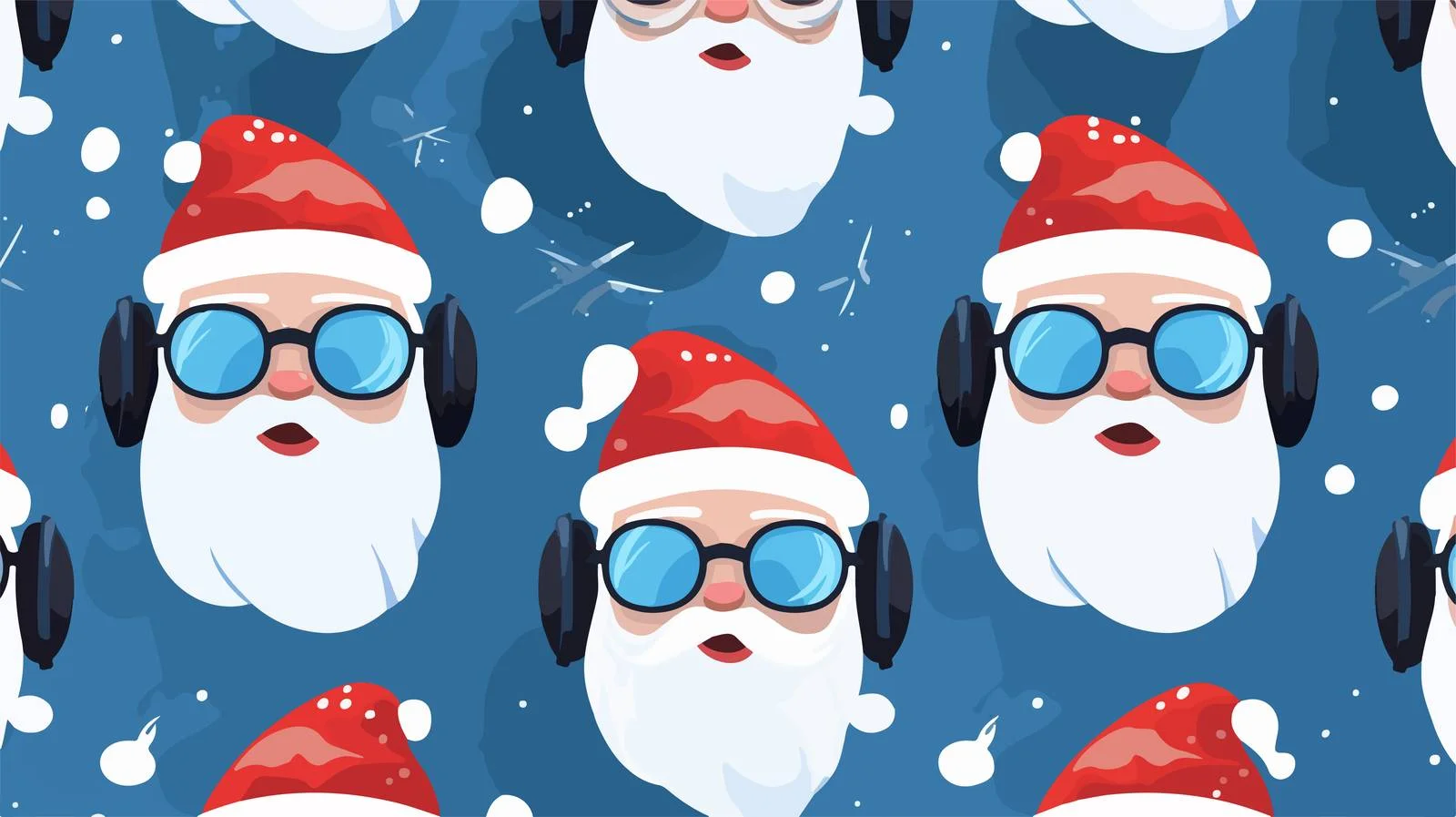 Santa Claus Glasses Seamless Pattern — free download from Dotvec
