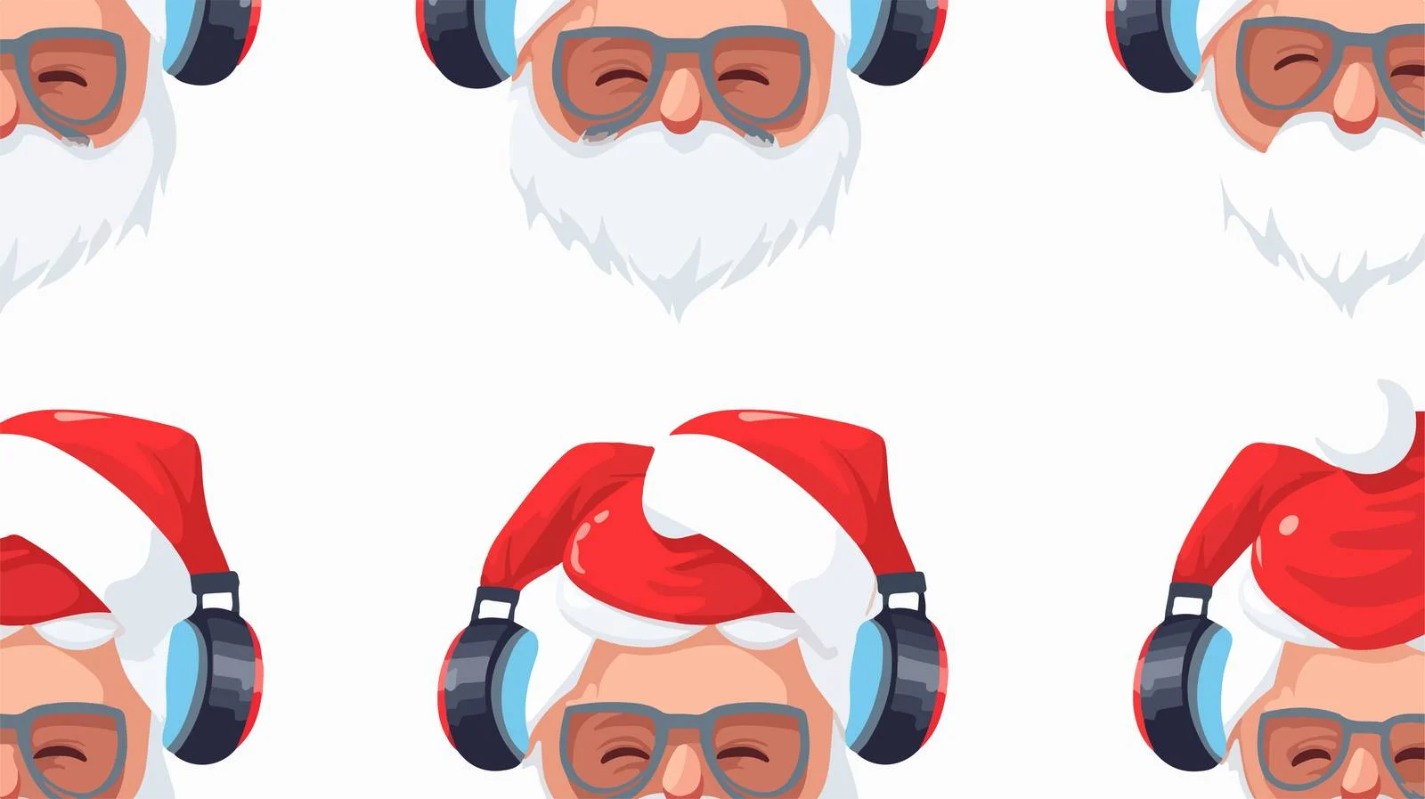 Santa Claus Glasses Seamless Pattern — free download from Dotvec