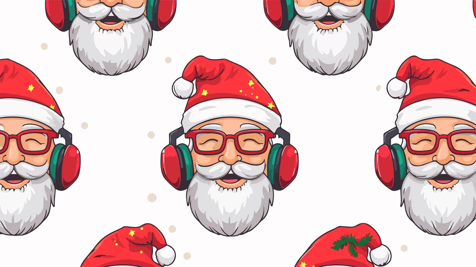 Santa Claus Glasses Seamless Pattern — free download from Dotvec