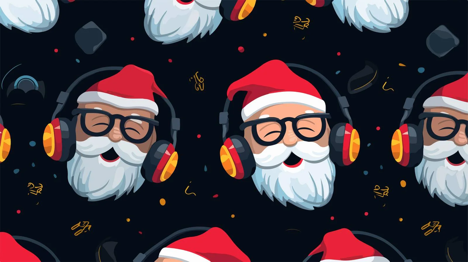 Santa Claus Glasses Pattern — free download from Dotvec