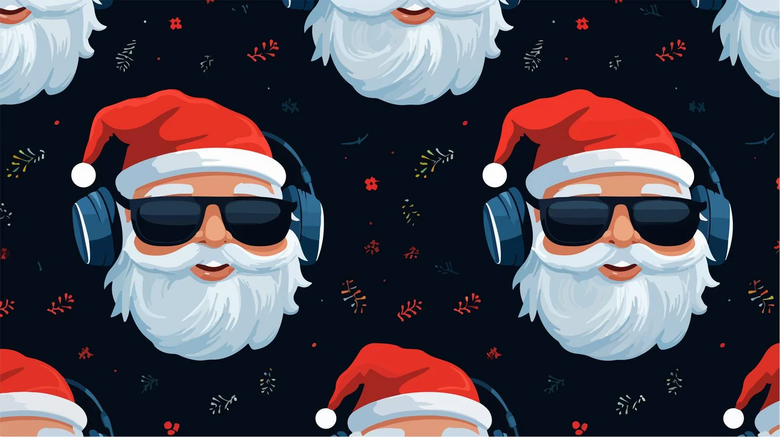 Santa Claus Glasses Seamless Pattern — free download from Dotvec