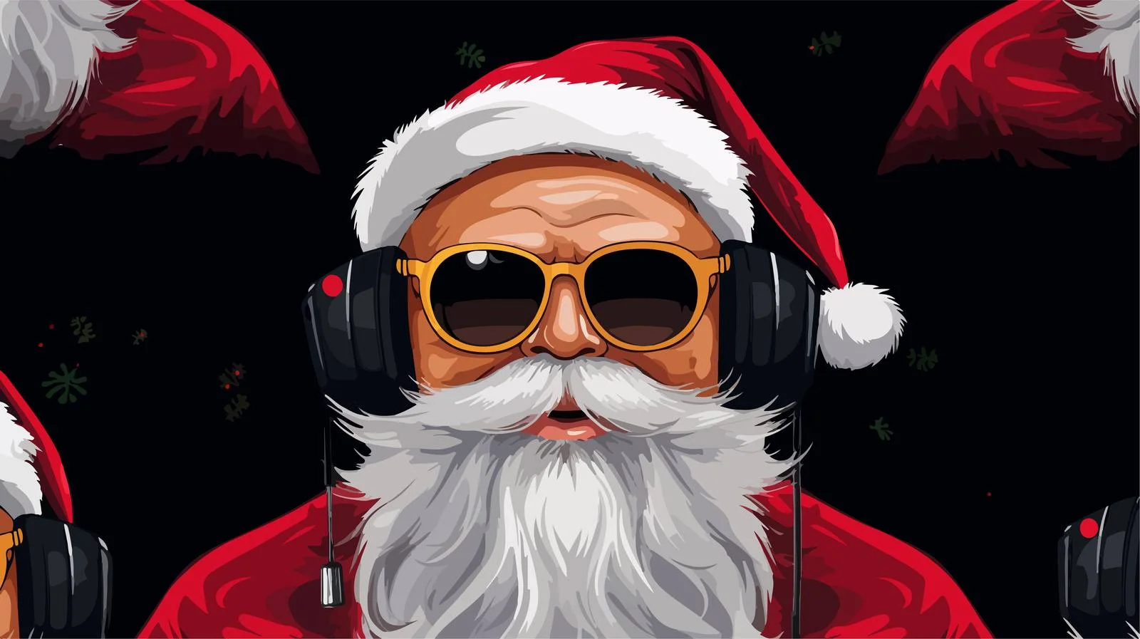 Santa Claus Glasses Seamless Pattern — free download from Dotvec