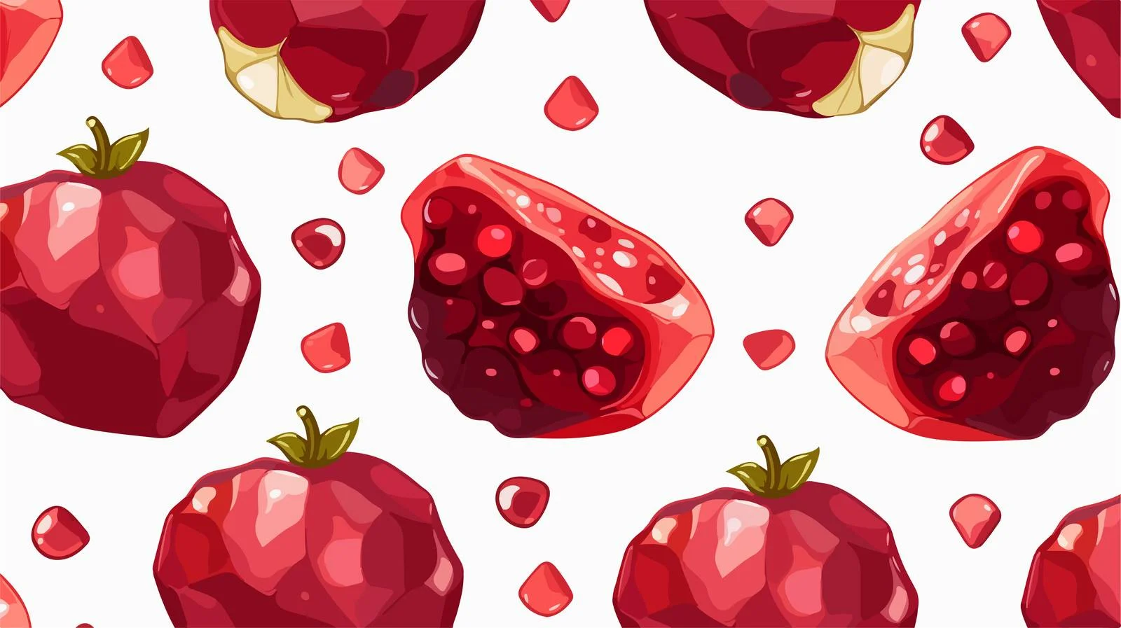 Hand-Drawn Garnet Seamless Fruit Pattern — free download from Dotvec