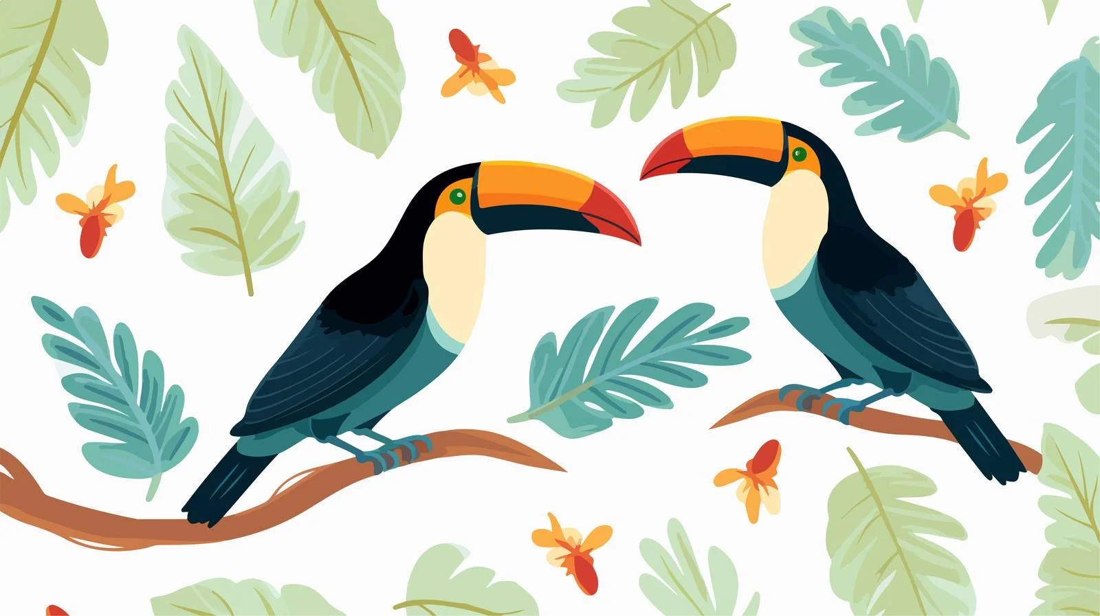 Toucan Branch Seamless Pattern — free download from Dotvec