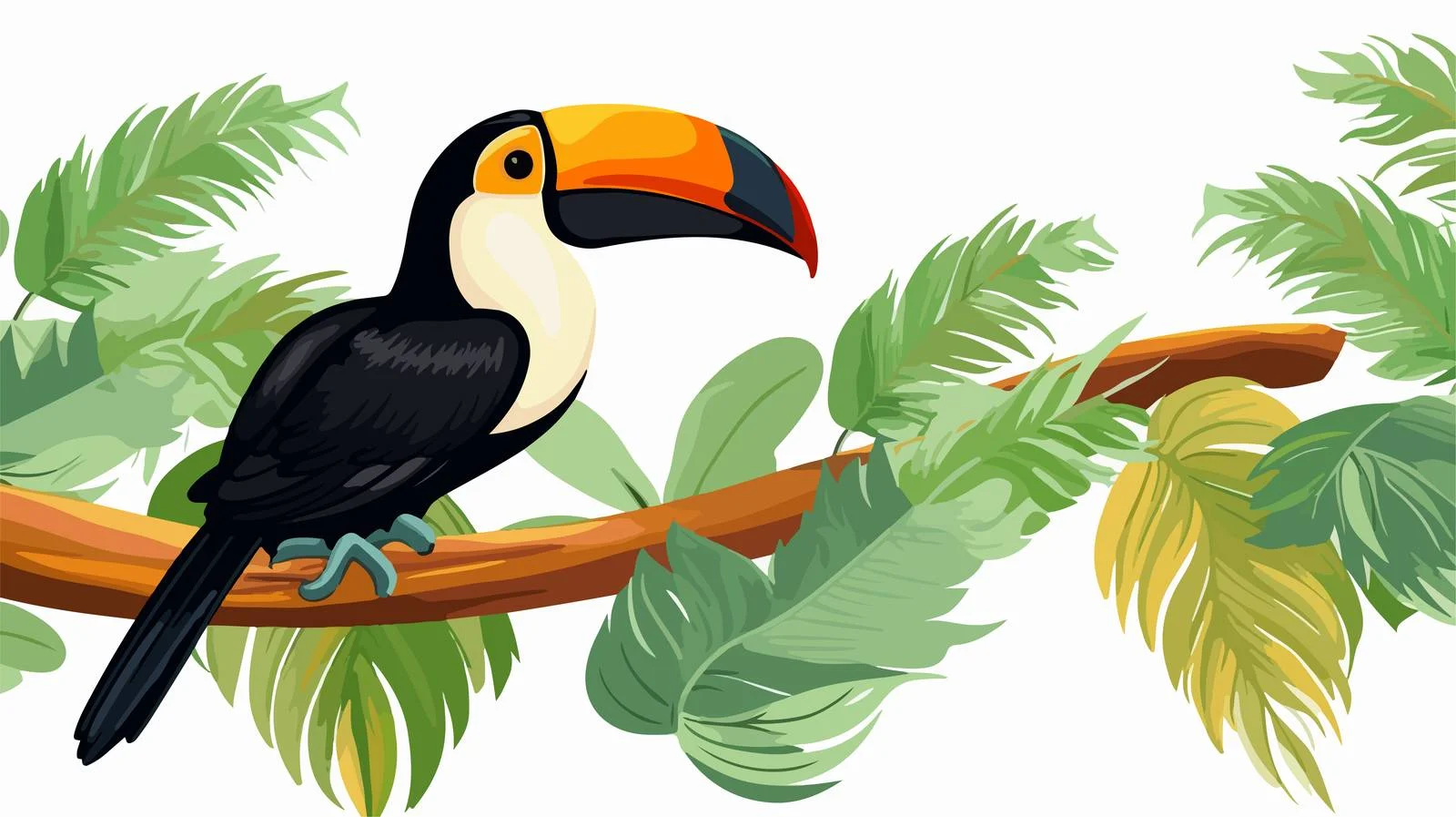 Toucan Branch Pattern Design — free download from Dotvec