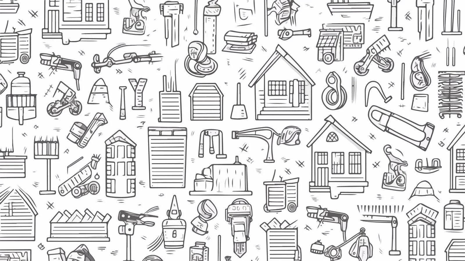 Building Elements Outline Pattern — free download from Dotvec