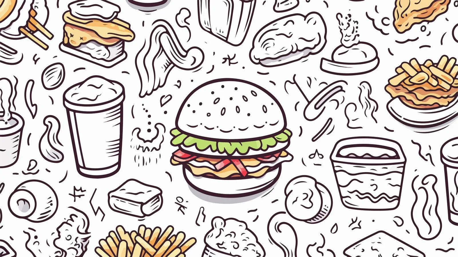 Food Mascots Seamless Pattern — free download from Dotvec