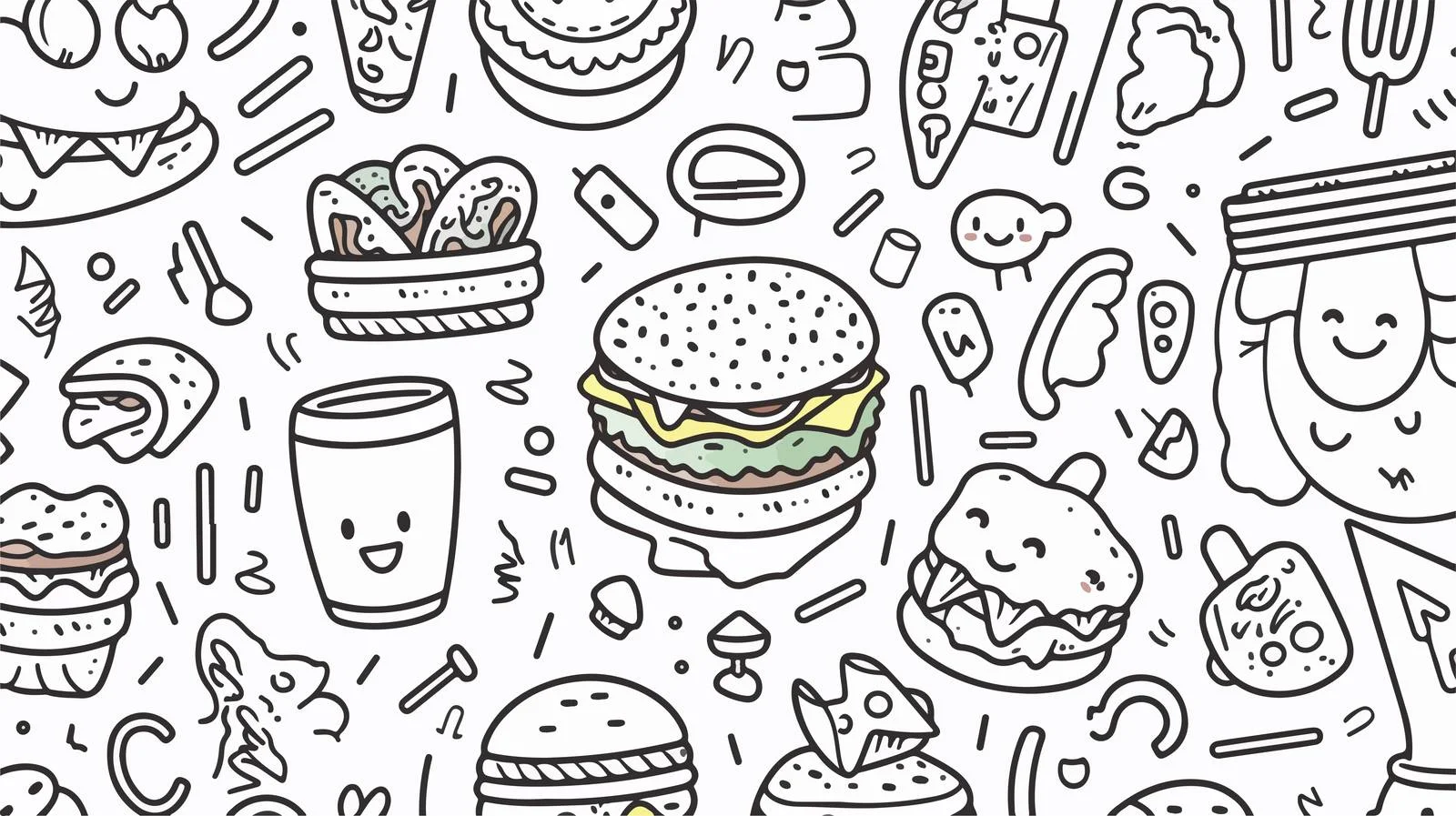 Food Mascot Seamless Pattern — free download from Dotvec