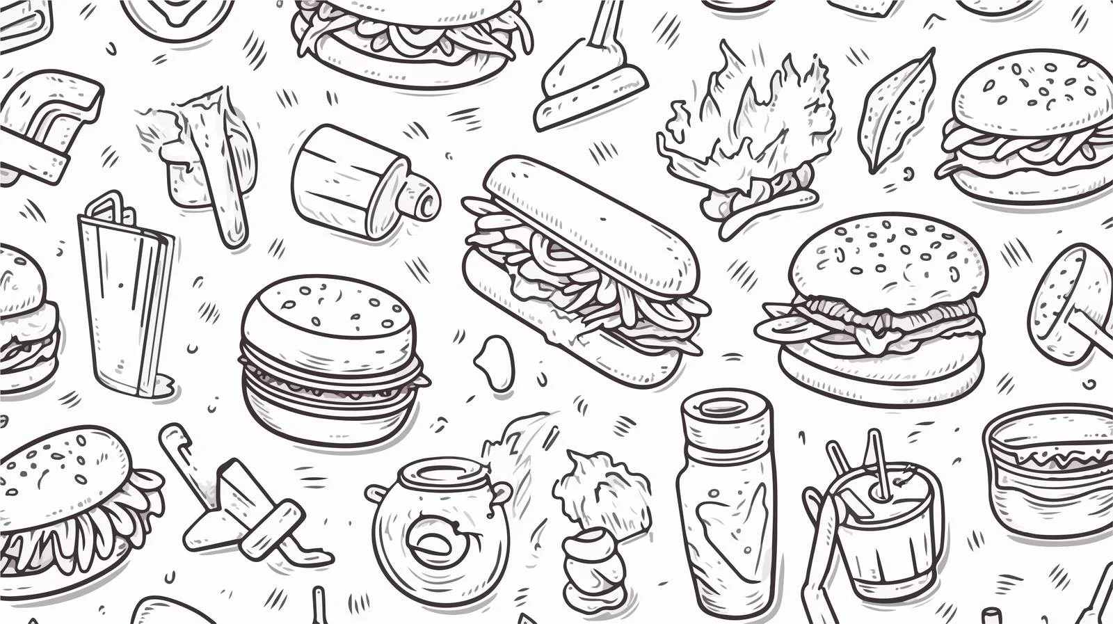 Food Mascot Seamless Pattern — free download from Dotvec