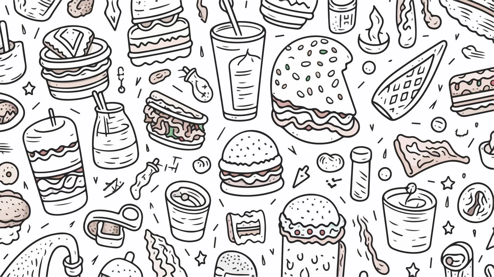 Character Mascot Food Seamless Pattern — free download from Dotvec