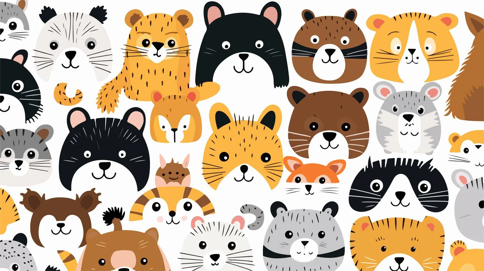 Cute Animal Doodle Seamless Pattern — free download from Dotvec