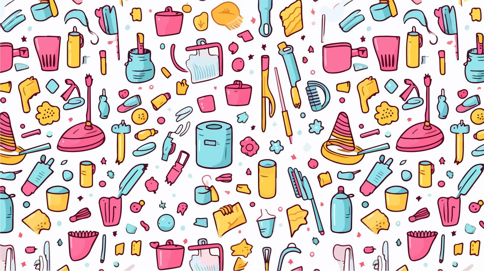 Doodle Cleaning Pattern — free download from Dotvec