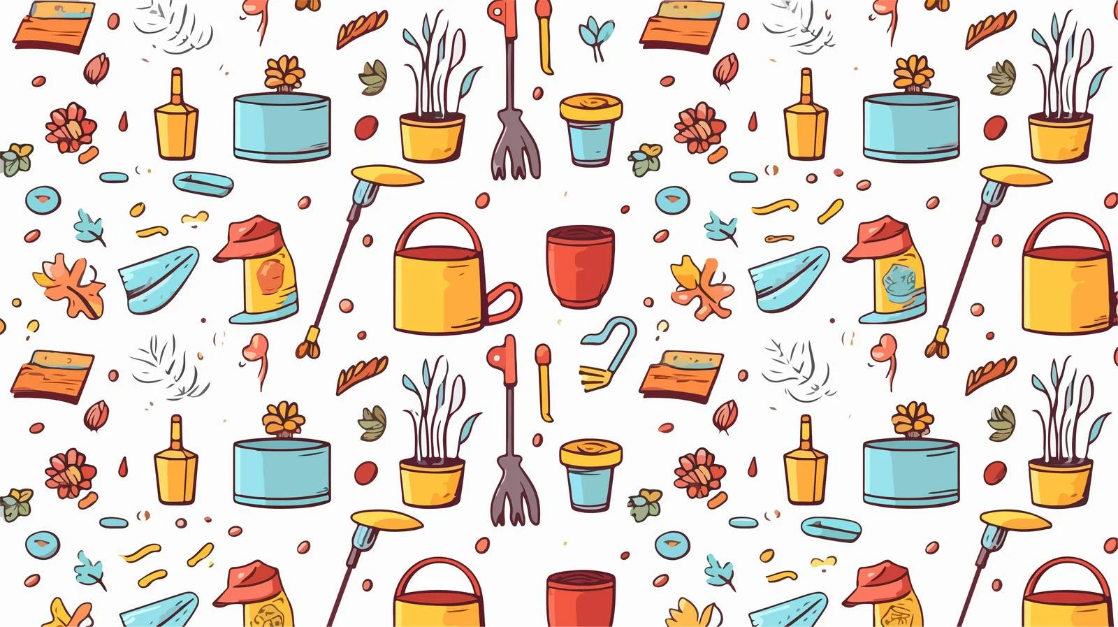 Cleaning Doodle Style Seamless Pattern — free download from Dotvec