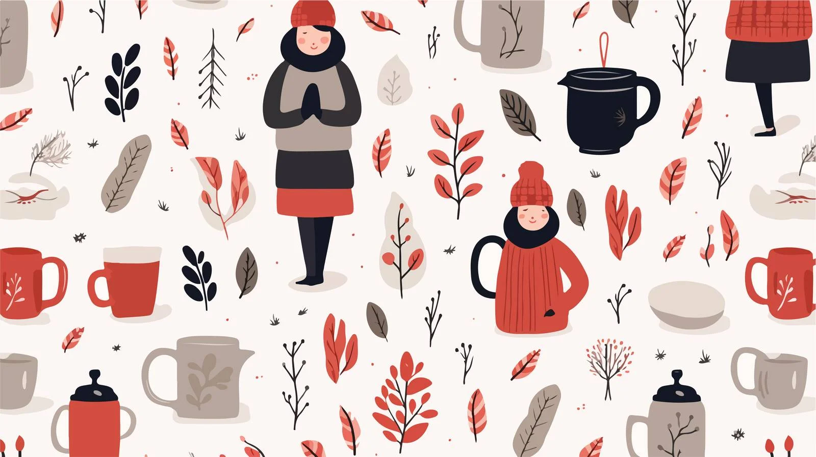 Hygge Elements Pattern — free download from Dotvec