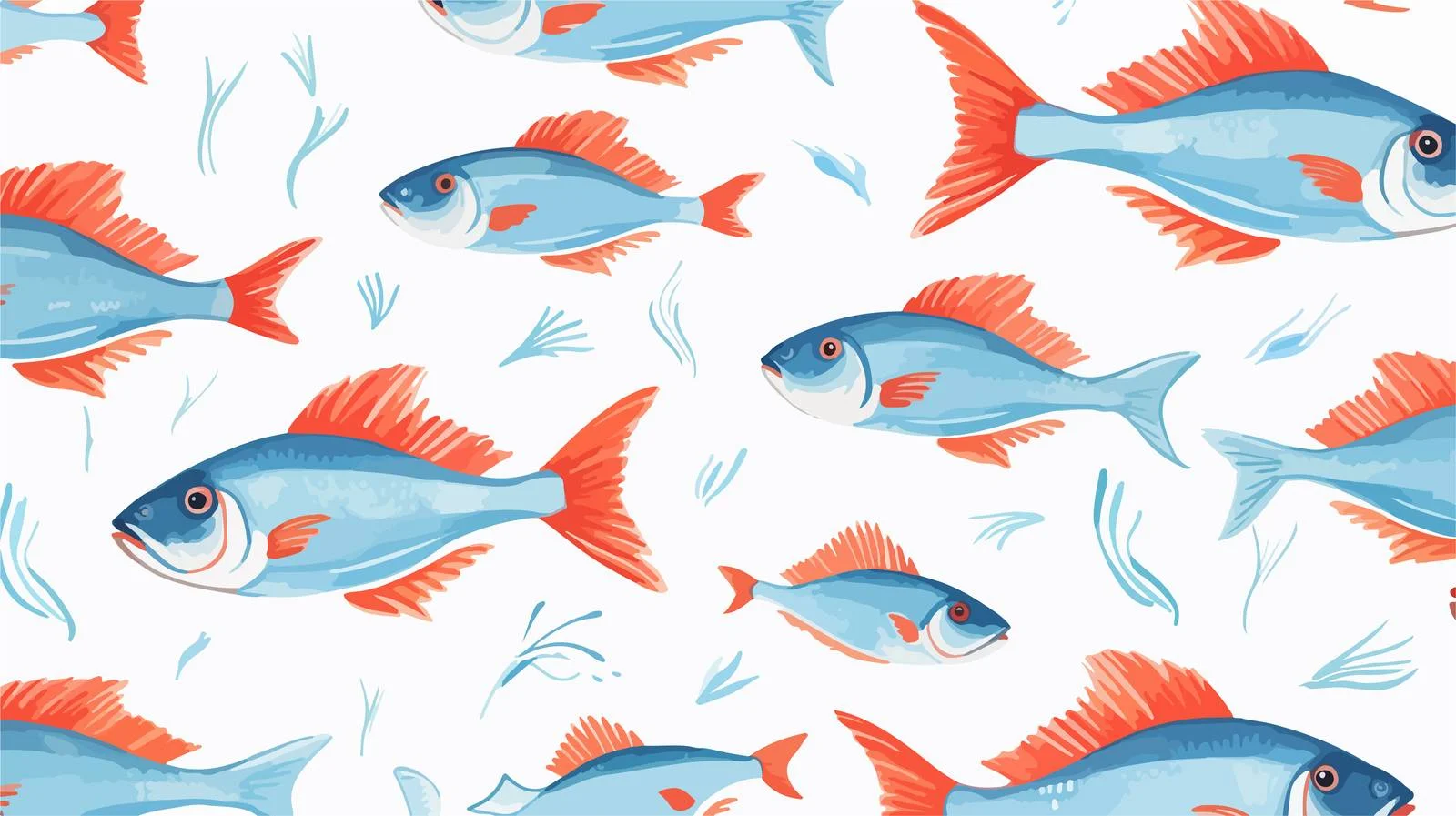 Seafood Fish Pattern — free download from Dotvec