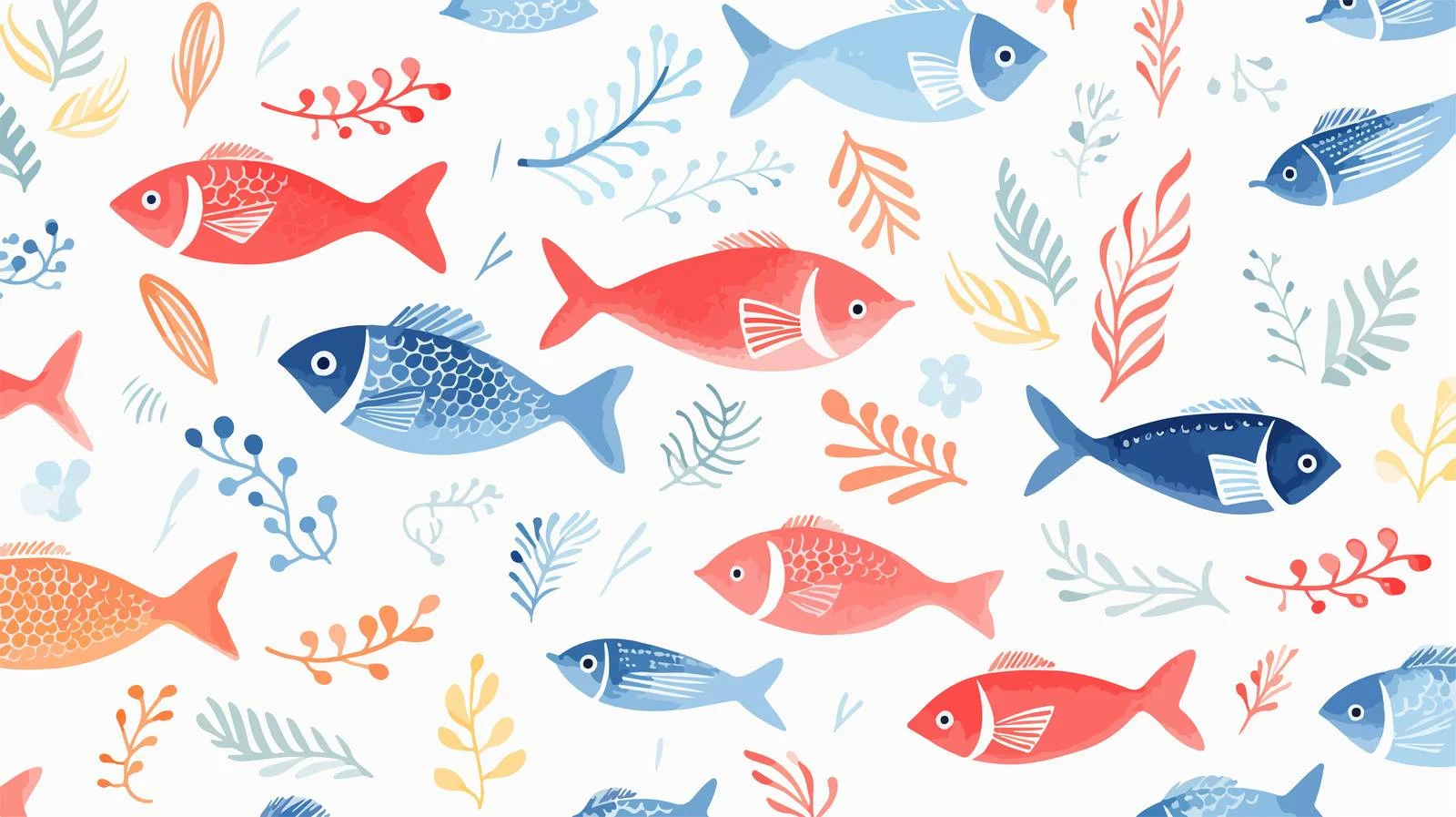 Seafood Fish Pattern — free download from Dotvec