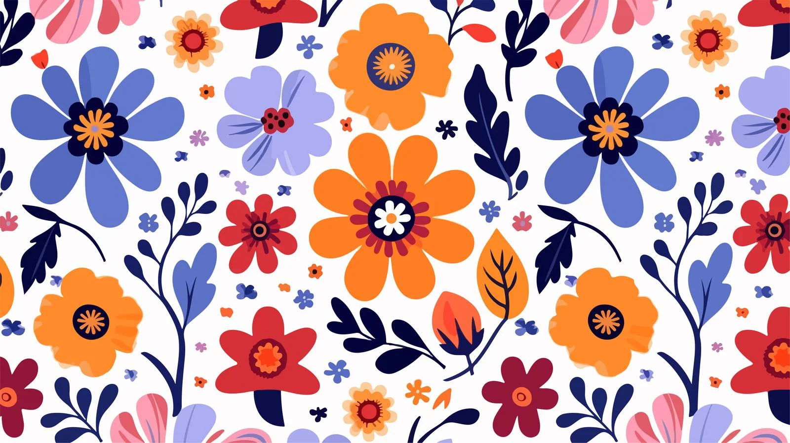 Hippie Flower Seamless Pattern — free download from Dotvec