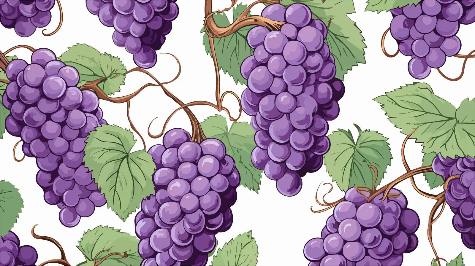 Hand-Drawn Grapes Seamless Fruit Pattern — free download from Dotvec