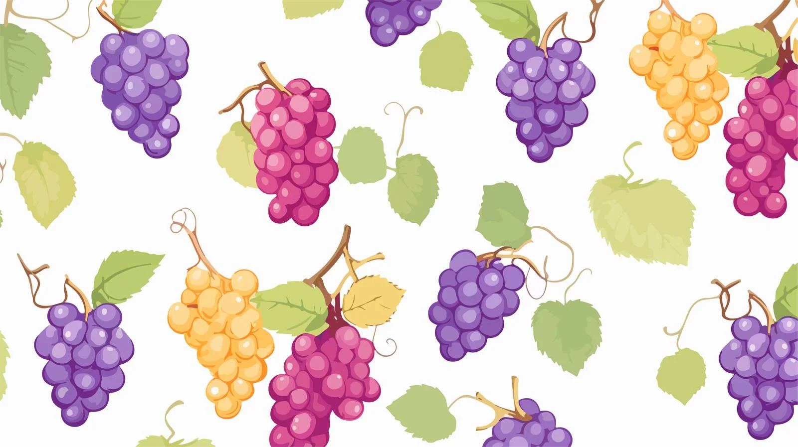 Hand-drawn Grapes Seamless Fruit Pattern — free download from Dotvec