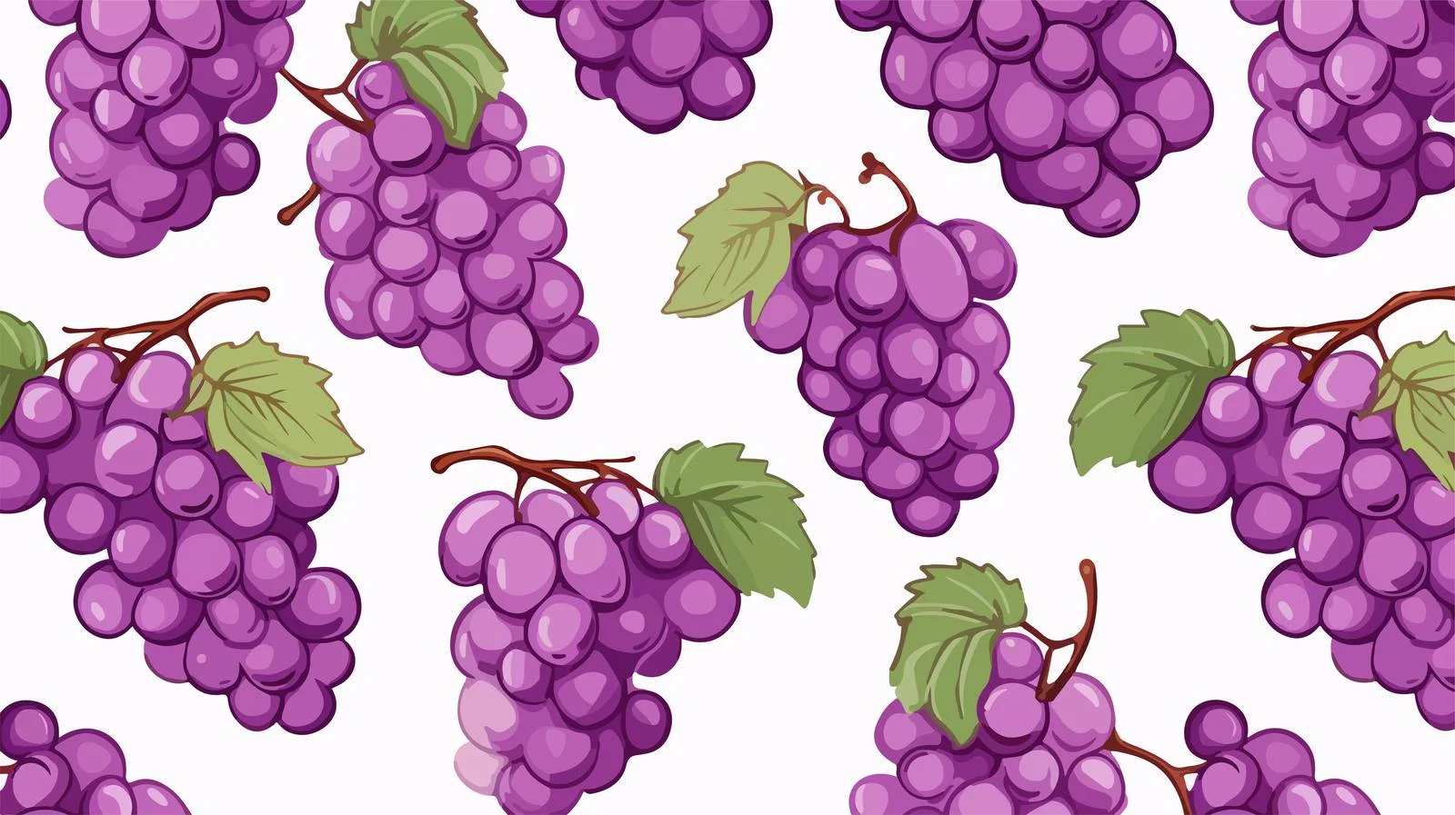Hand Drawn Grapes Seamless Fruit Pattern — free download from Dotvec