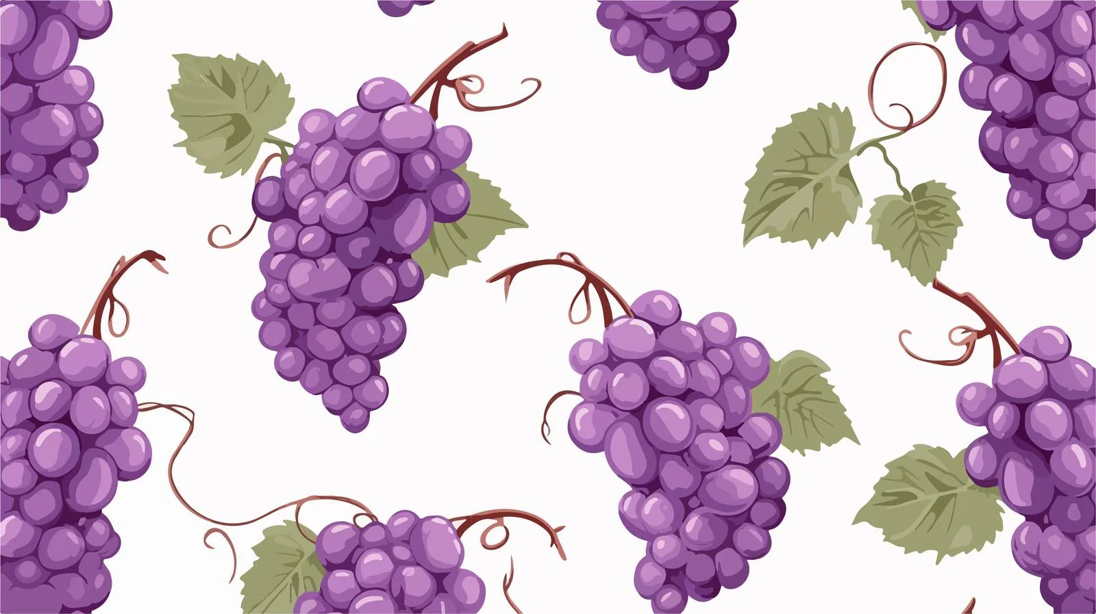 Hand-drawn Grapes Seamless Fruit Pattern — free download from Dotvec