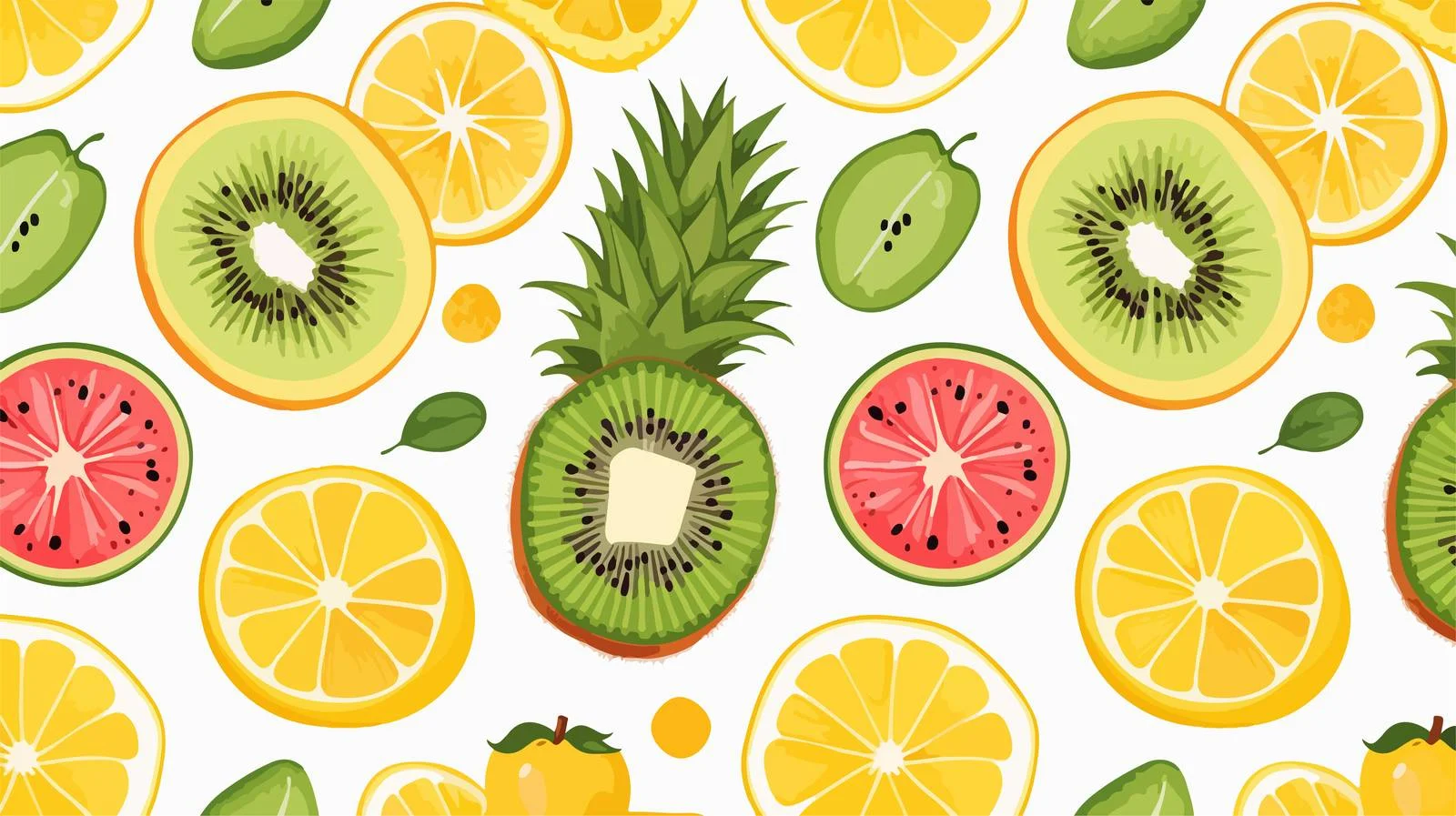 Hand-drawn Pineapple Orange Seamless Pattern — free download from Dotvec