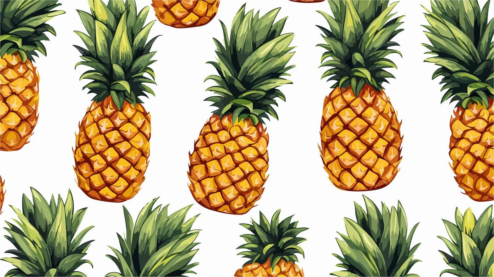 Hand-Drawn Pineapple Fruit Pattern — free download from Dotvec