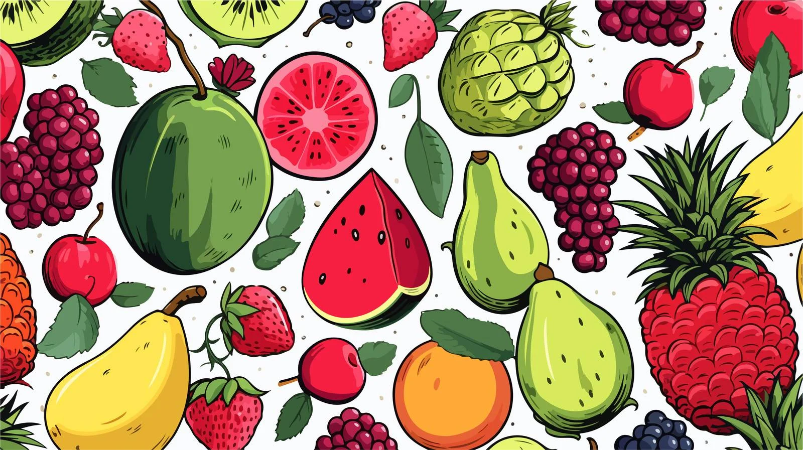 Tropical Fruits Seamless Pattern — free download from Dotvec
