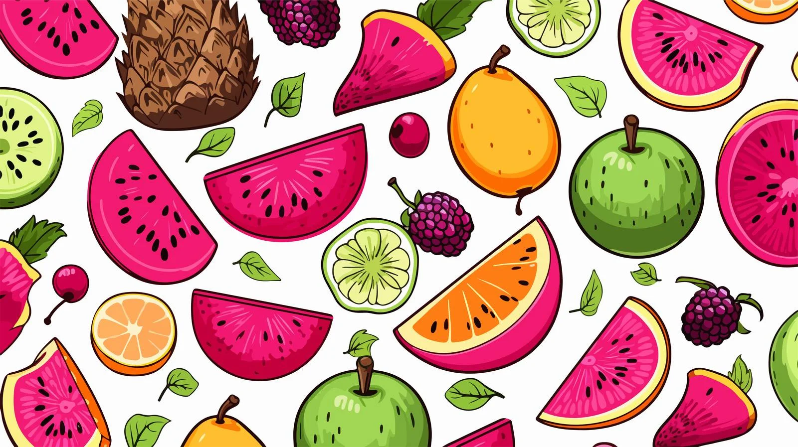 Tropical Fruits Seamless Pattern — free download from Dotvec