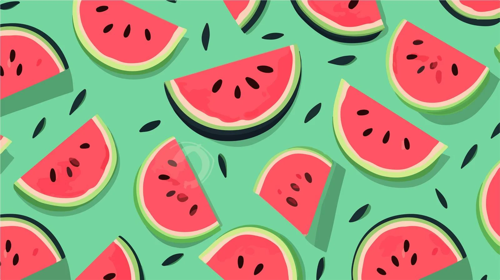 Hand-drawn Watermelon Slices Pattern — free download from Dotvec