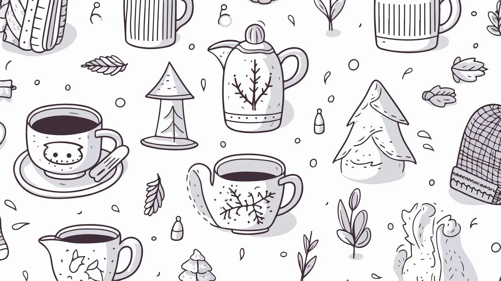 Hygge Elements Seamless Pattern — free download from Dotvec
