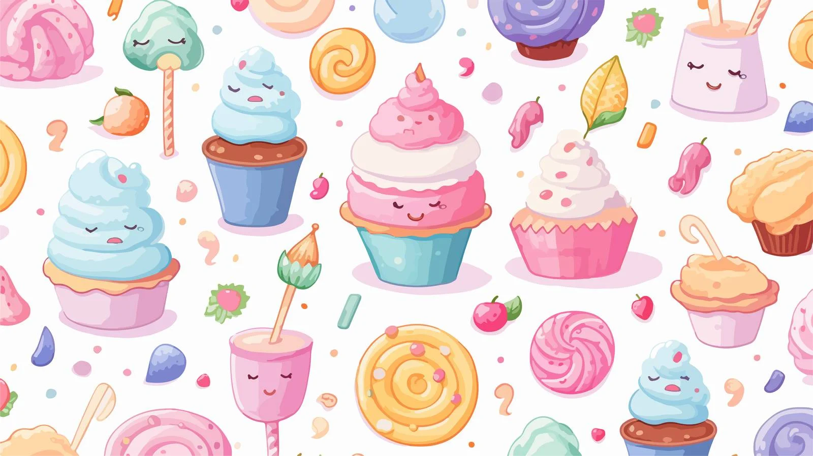 Colorful Dessert Pattern — free download from Dotvec