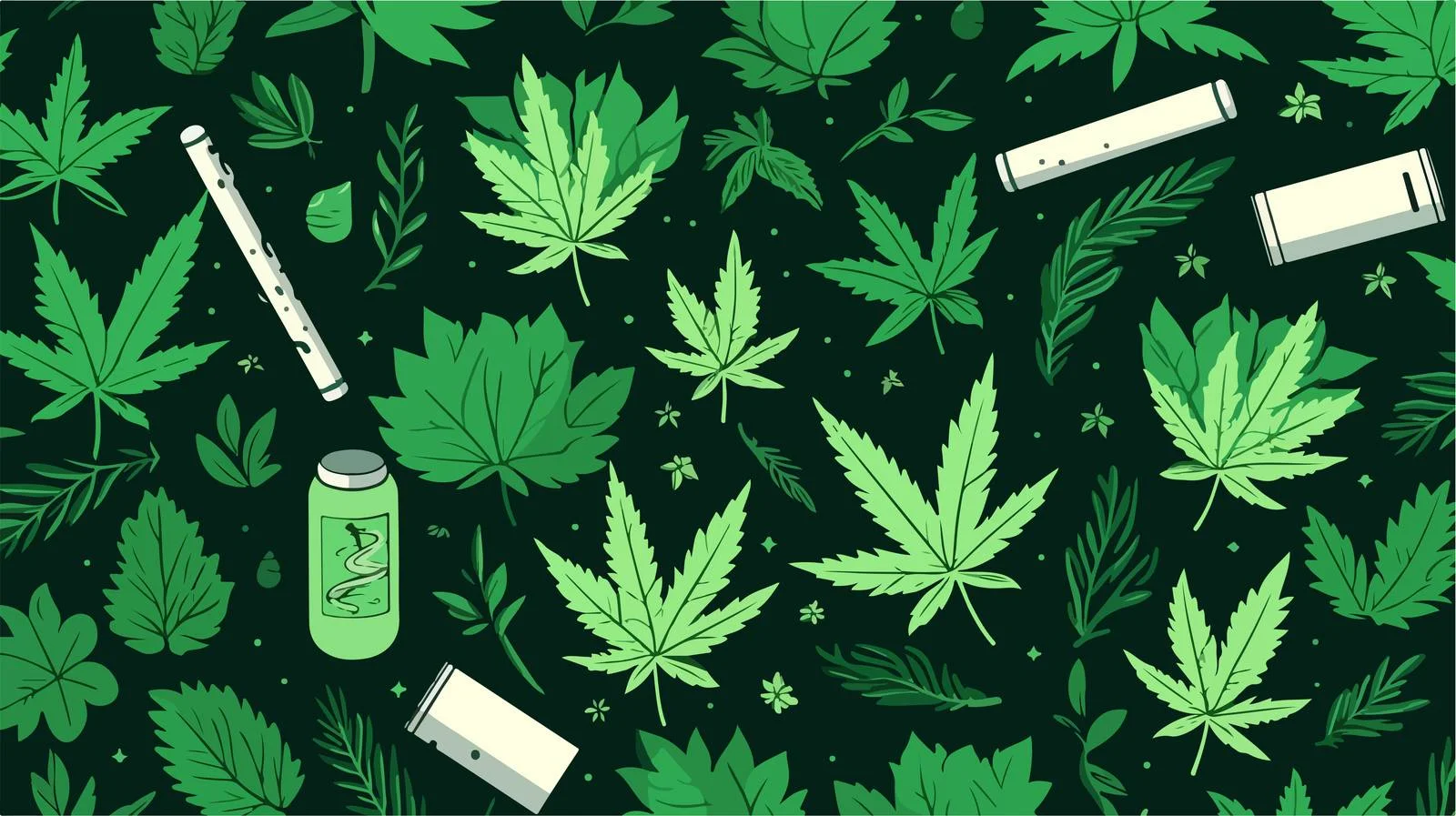 Marijuana and Cigarette Seamless Pattern — free download from Dotvec
