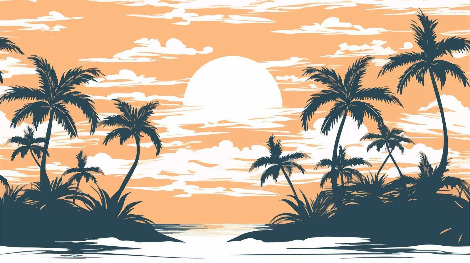 Tropical Palm Tree Seamless Pattern — free download from Dotvec