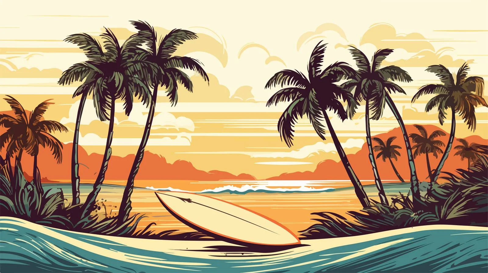 Tropical Beach Pattern — free download from Dotvec