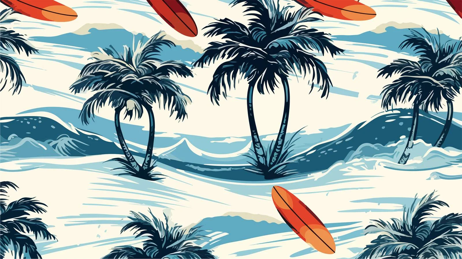 Tropical Surfing Theme Pattern — free download from Dotvec