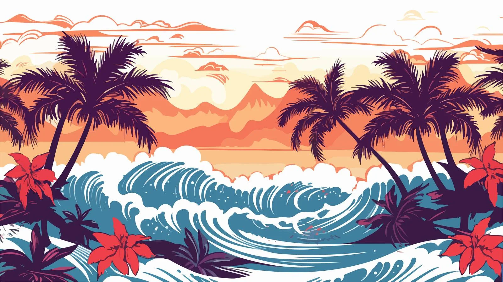 Tropical Beach Pattern — free download from Dotvec