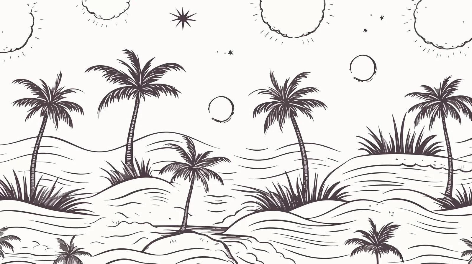 Tropical Beach Seamless Pattern — free download from Dotvec