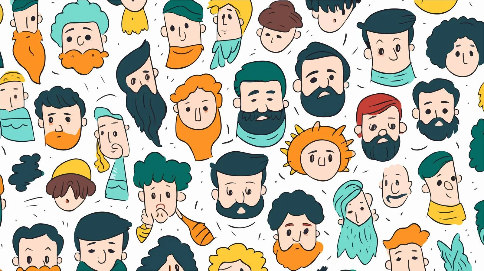 People Faces Seamless Duddle Pattern — free download from Dotvec