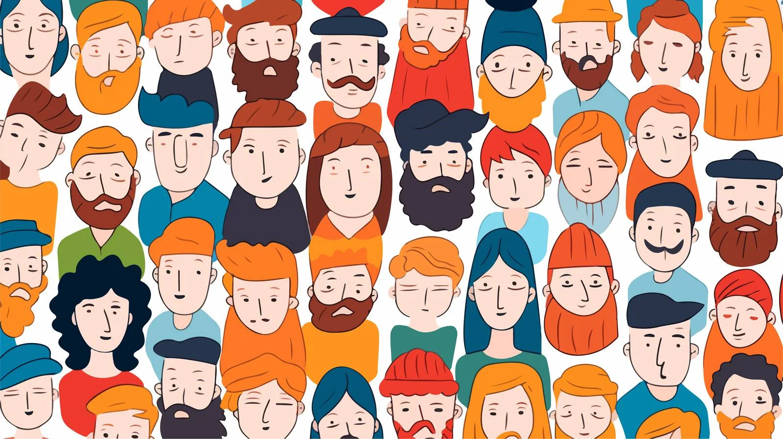 Faces People Seamless Pattern Design — free download from Dotvec