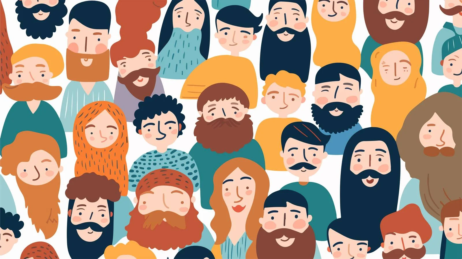 Peoples' Faces Seamless Pattern — free download from Dotvec