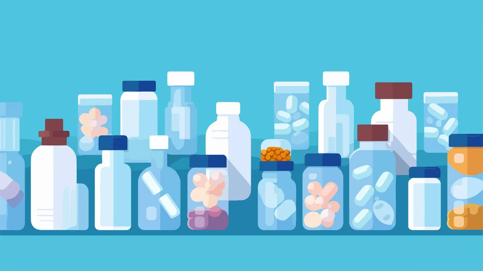 Pharmacy medications bottle seamless pattern design — free download from Dotvec