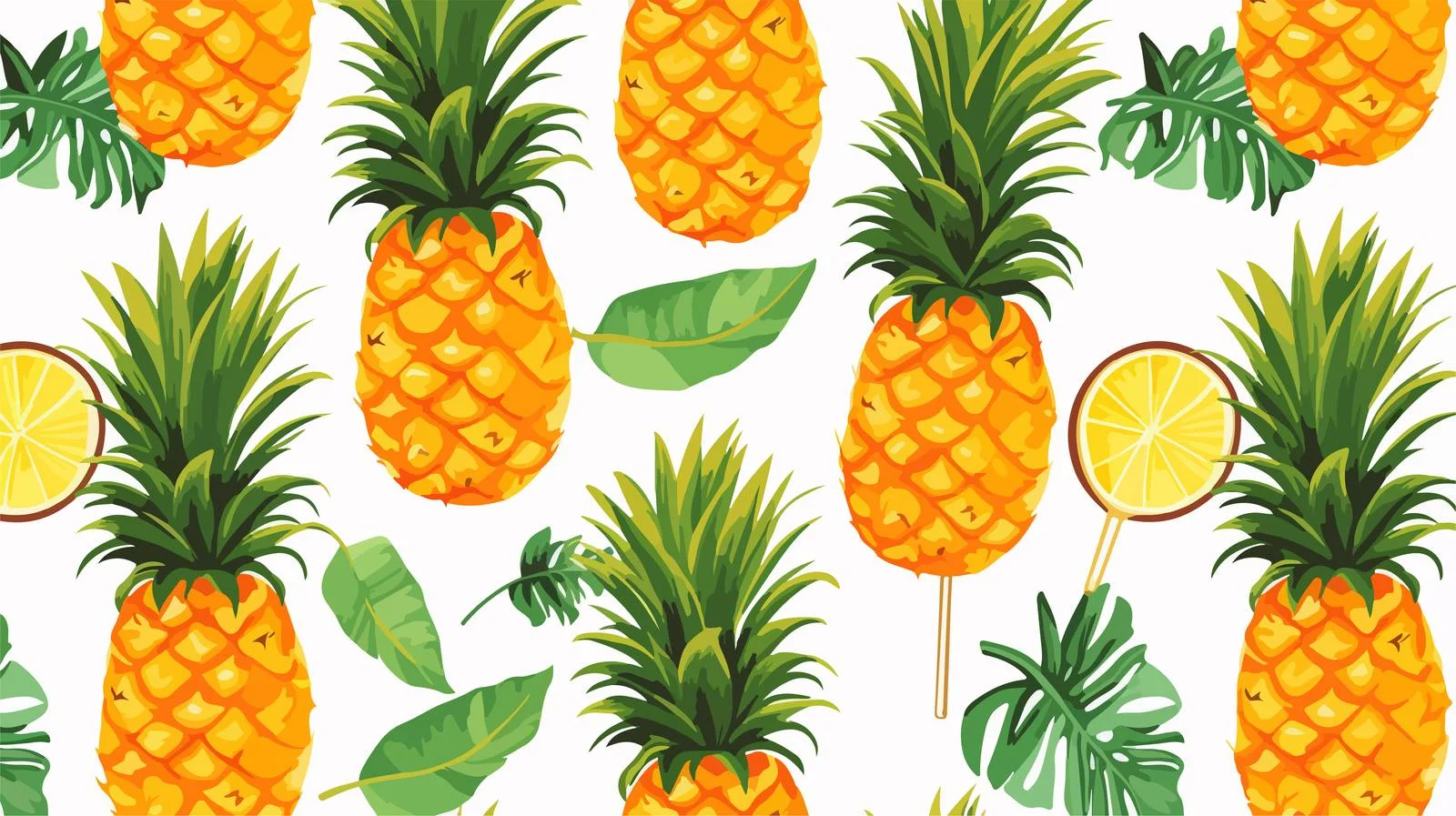 Tropical Pineapple Cocktail Seamless Pattern — free download from Dotvec
