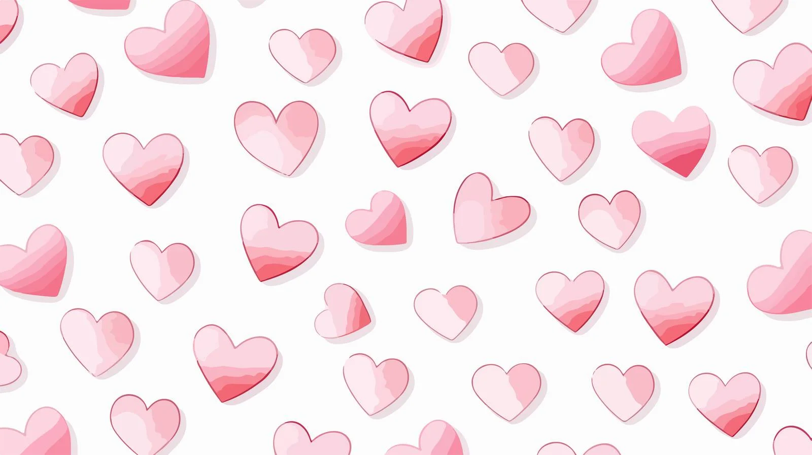 Romantic Pink Heart Pattern on White — free download from Dotvec
