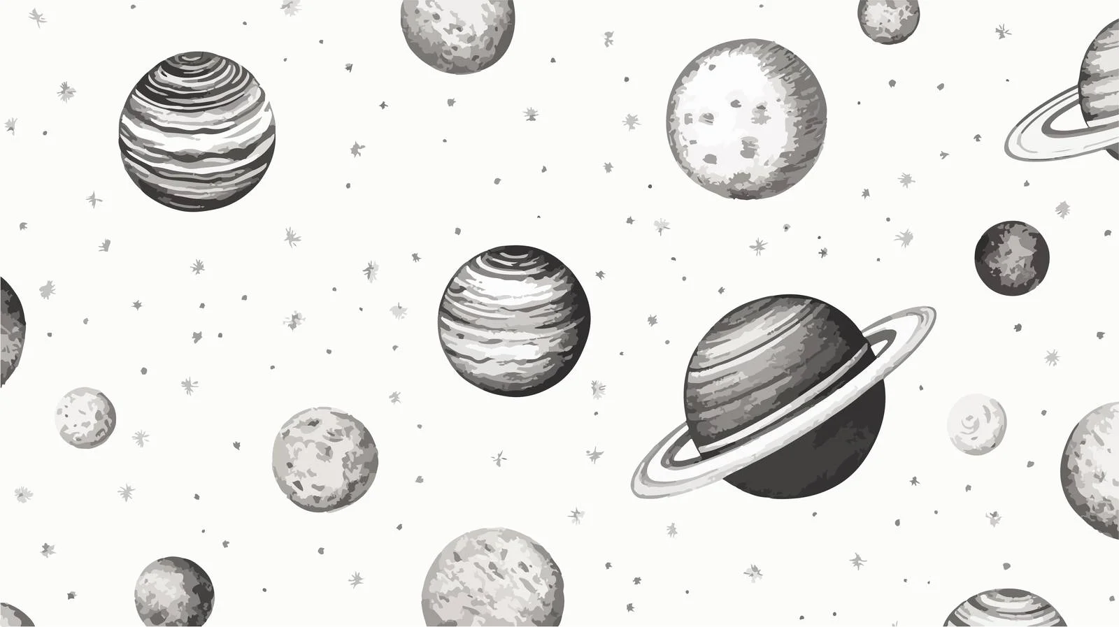 Celestial Bodies Seamless Pattern in Space — free download from Dotvec